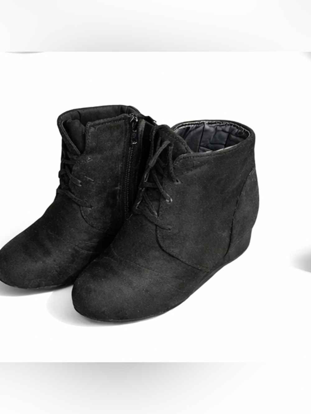 Dream Pairs Kids Black Wedge Ankle Boots